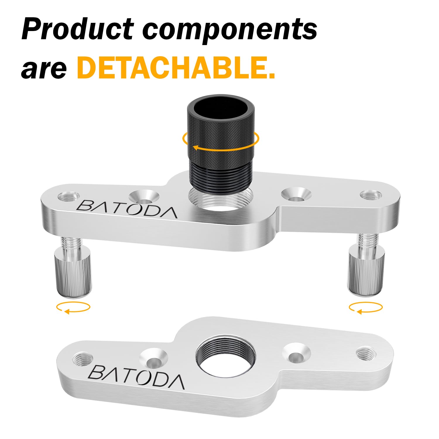 BATODA Dowel Jig Kit for Floating Shelf Bracket - 1/2 inch Drill Bit Included - Doweling Jig for Floating Shelf Hardware make Hidden Shelf Brackets for Invisible Shelves (Aluminum)