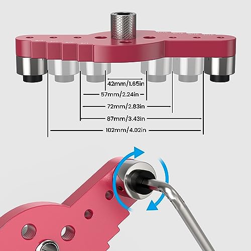 Preciva Self Centering Dowel Jig Kit, Drill Guide for Straight Holes Woodworking Tools with Drill Bit Set 1/4", 5/16", 3/8" and Drill Bit Stop Collar Set, Drill Jig for Hand Tools