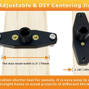 Wdwlbsm Dowel Jig Kit for Floating Shelf Bracket Drill Guide for Straight Holes Self Centering Doweling Jig for Hidden Shelf Brackets Woodworking Drilling