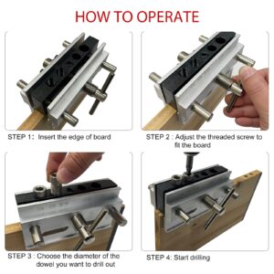 WAYCOJOY Self Centering Dowel Jig Kit, Drilling Guide Bushings Set, Woodworking Doweling Jig Puncher Locator Joints Tool for Straight Holes