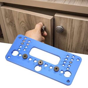 MISNODE Woodworking Jig Hole Opener Puncher Aluminum Alloy Hole Positioner Drill Guide Dowel Jig Kit Hole Punch Locator Kit Drill Jig Joinery Kit for Woodworking(Blue)