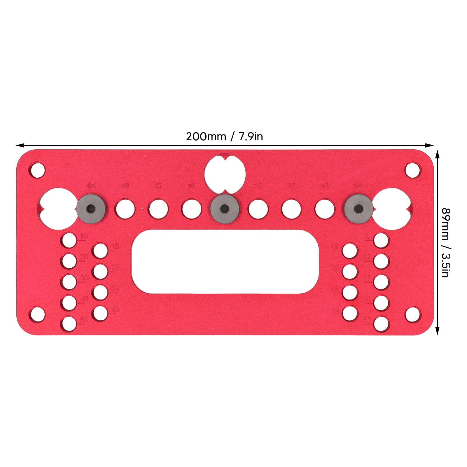 MISNODE Woodworking Hole Positioner Aluminum Alloy Carpentry Hole Pitch Jig Guide Dowel Jig Kit Hole Punch Locator Drill Bushing Set for Wardrobe Cabinet Door