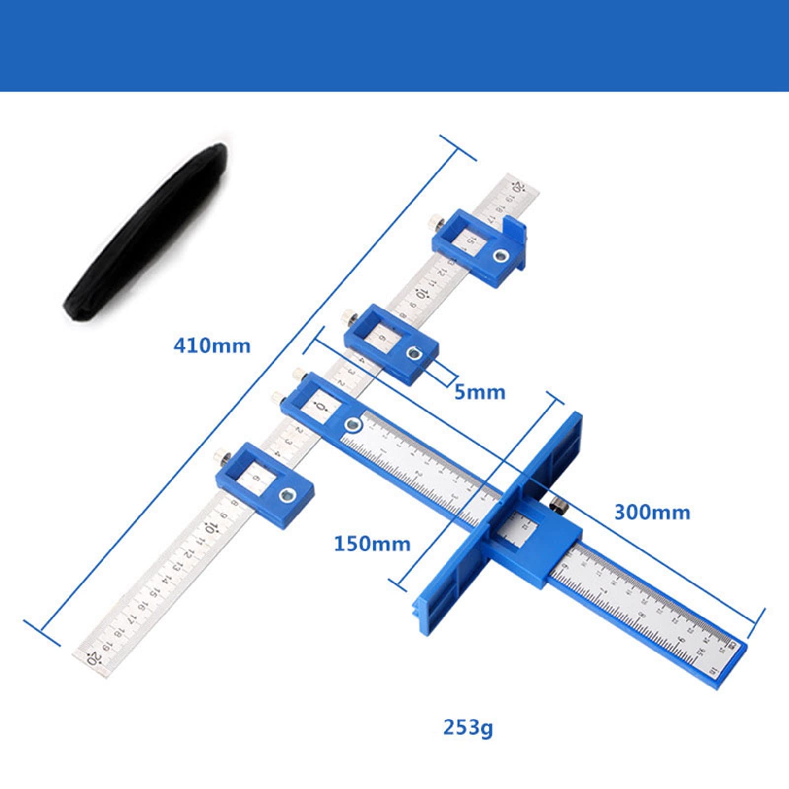 MISNODE Punch Locator Drill Guide Dowel Jig Carbon Steel Carpentry Locator Drill Guide Dowel Jig Kit Hole Punch Locator Kit Drill Jig Joinery Kit for Installation Woodworking