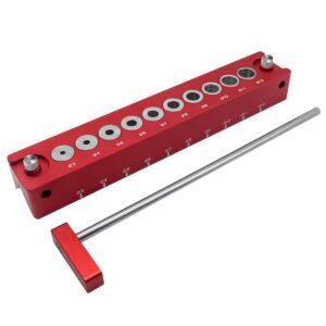 3-12mm Self Centering Dowelling Jig Kit Drill Jig for Straight Holes Joiner with 10 Holes Drill Guide Bushings