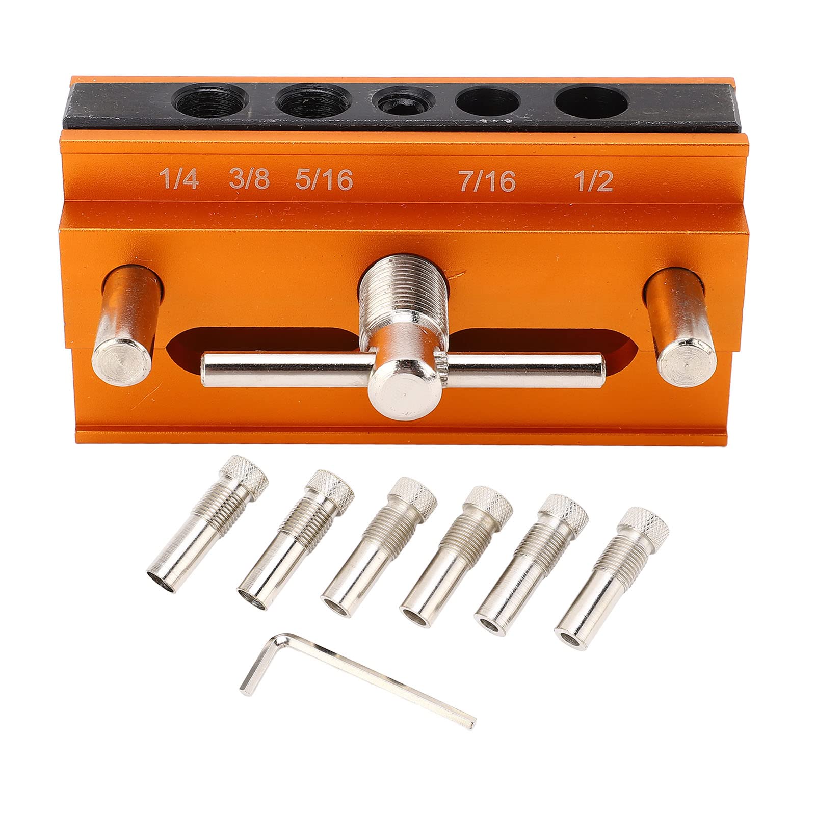 Center Doweling Drill Guide Jig Self Centering Dowel Jig Kit Aluminum Alloy Center Doweling Drill Guide for Woodworking 2 5in to Jig Accessories