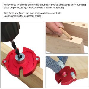 Self Center Dowel Jig, Aluminum Alloy Hole Puncher Locator Precise Positioning Dowel Drill Guide with 8 Drill Bushings Dowel Jig Kit for Woodworking