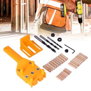 Handheld Dowel Jig Kit for Woodworking, High Impact ABS Plastic, Metal Aperture, Precise Adjustment, Self Cente, Effective Positioning