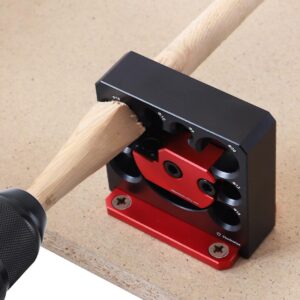 6Pcs Dowel Maker Jig Kit Metric 8mm to 20mm Adjustable Dowel Maker with Carbide Blade Electric Drill Milling Dowel Round Rod Auxiliary Tool for Wooden Rods Sticks Woodworking (Black red)