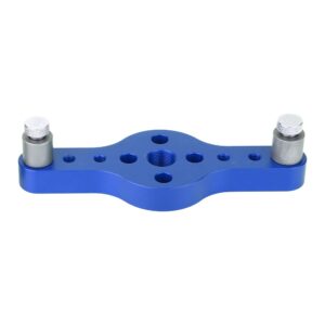 MISNODE Woodworking Hole Punch Locator Aluminum Alloy Carpentry Locator Puncher Gauge Dowel Jig Kit Hole Punch Locator Kit Drill Jig Joinery Kit with 3Pcs Drill Bushing(Blue)