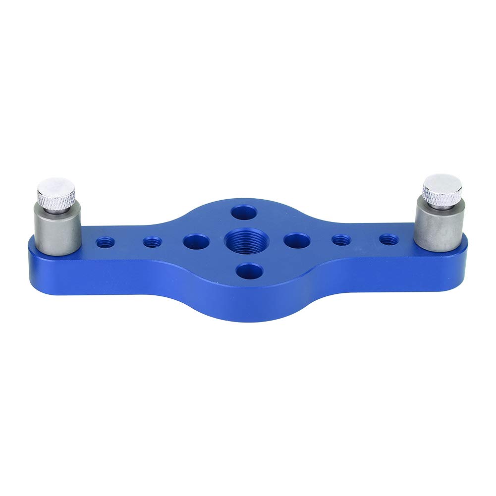 MISNODE Woodworking Hole Punch Locator Aluminum Alloy Carpentry Locator Puncher Gauge Dowel Jig Kit Hole Punch Locator Kit Drill Jig Joinery Kit with 3Pcs Drill Bushing(Blue)