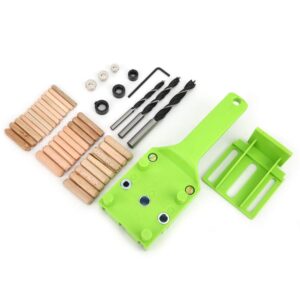 41Pcs Woodworking Dowel Jig, Self Centering Doweling Jig Kit 6/8/10mm Drill Guide Metal Sleeve Wood Drilling Doweling Hole Saw Tools Handheld Jigs