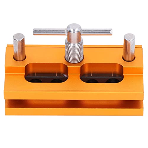 Self Centering Doweling Jig Kit, Adjustable Width Drilling Guide, Power Tool Accessory Jigs, 64mm Yellow Wooden Board Vertical Drilling Locator for Making Dowel Joints, Locating