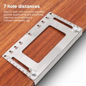 MISNODE Cabinet Hardware Jig Stainless Steel Carpentry Locator Drill Guide Dowel Jig Kit Hole Punch Locator Kit Furniture Handle Punch Locator for Carpenter