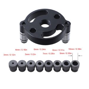 Dowel Drill Guide, Vertical Self Centering 3-10mm Locating Aluminum Alloy Round Pin Carpentry Drilling, Straight Hole Puncher Dowel Jig Positioner Locator Kit Tools,Black