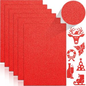 twavang 24 sheets red glitter cardstock paper, a4 premium sparkly paper for scrapbook, diy projects, party decoration, gift box wrapping 250gsm/92lb