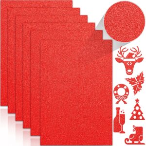 Twavang 24 Sheets Red Glitter Cardstock Paper, A4 Premium Sparkly Paper for Scrapbook, DIY Projects, Party Decoration, Gift Box Wrapping 250GSM/92lb