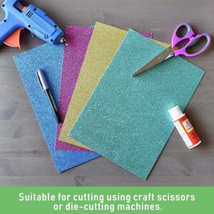 45 Sheets, 20 Colors (300 GSM) Glitter Cardstock comes with EXTRA SHINE! 8.27x11.7 Inches, 110 lb - Non-shedding Glitter Cardstock for Cricut, Crafts and DIY Projects