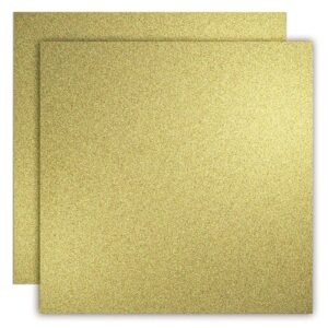 YINUOYOUJIA Gold Glitter Cardstock Paper 12 Sheets 12" x 12" Heavyweight Glitter Cardstock Construction Premium Sparkly Paper for Cricut Machine, Craft, Scrapbooking, DIY Projects, Decorations(300GSM)