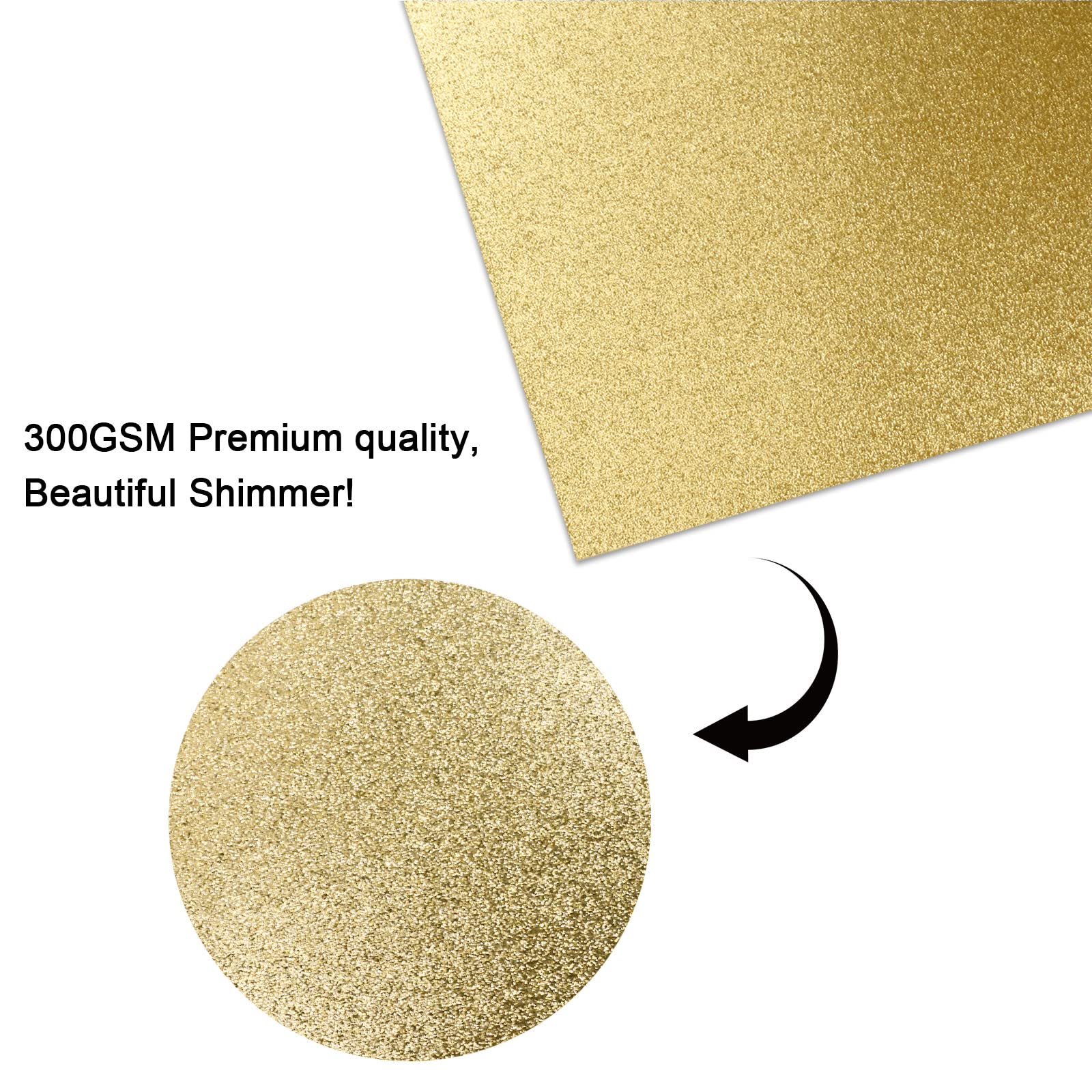 YINUOYOUJIA Gold Glitter Cardstock Paper 12 Sheets 12" x 12" Heavyweight Glitter Cardstock Construction Premium Sparkly Paper for Cricut Machine, Craft, Scrapbooking, DIY Projects, Decorations(300GSM)