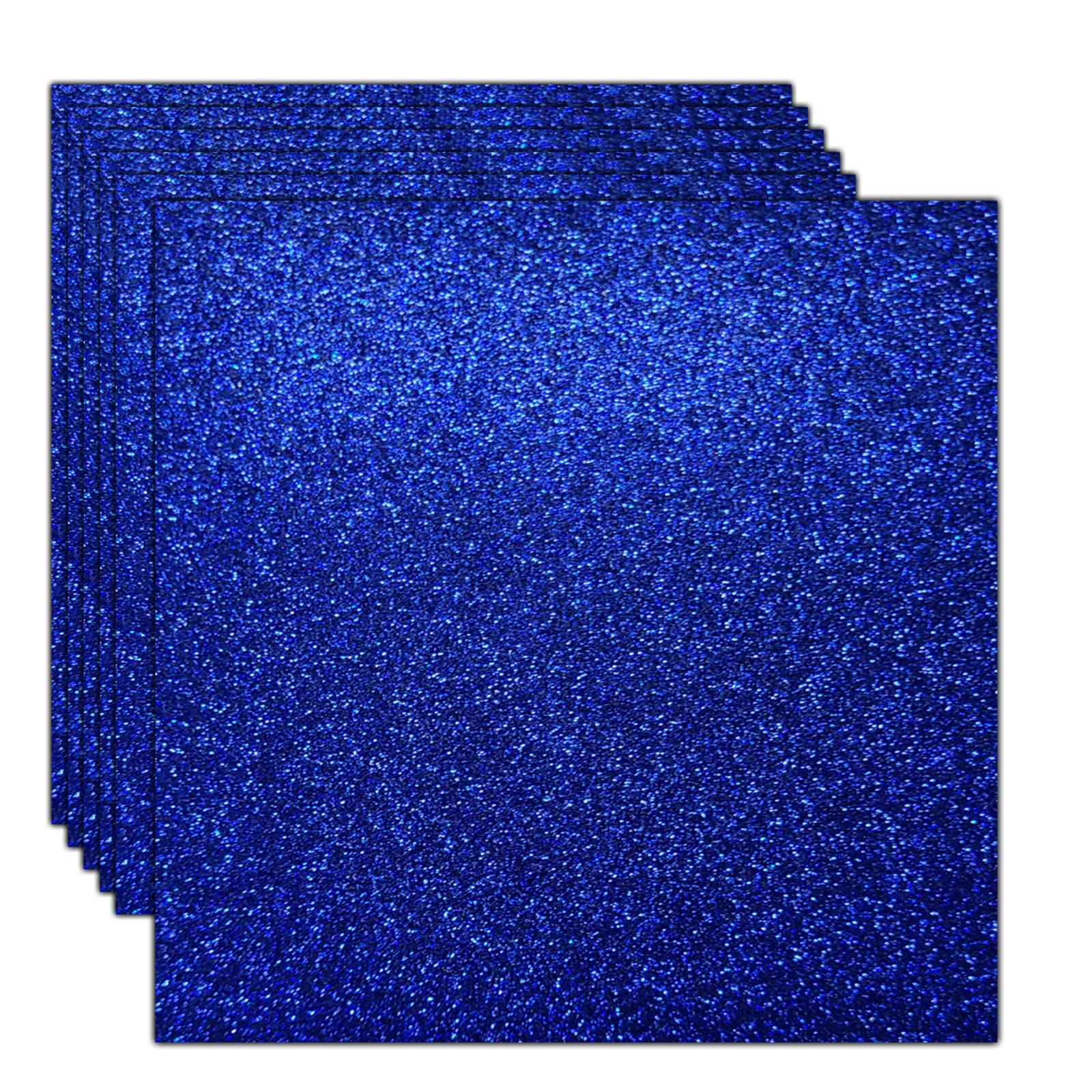 Rramorrra Blue Glitter Cardstock Paper 12" x 12" 15 Sheets 350gms/130lb Heavyweight Premium Royal Blue Sparkly Construction Paper for Cricut Machine, Craft, Halloween, Party Decoration