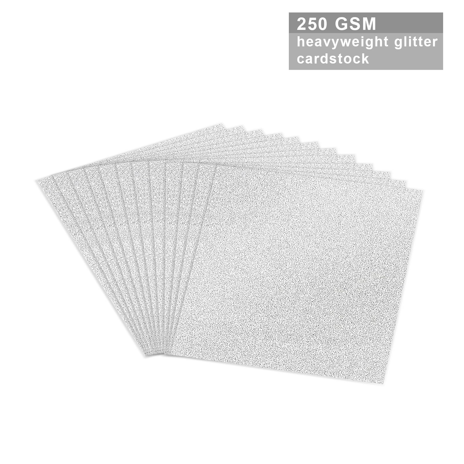 SHUESS Silver Glitter Cardstock Paper 12 x 12, 100 Sheets Glitter Cardstock Paper Silver, 250 GSM Thick Glitter Card Stock, Silver Glitter Paper for Crafts, DIY Birthday, Wedding, Party Supplies