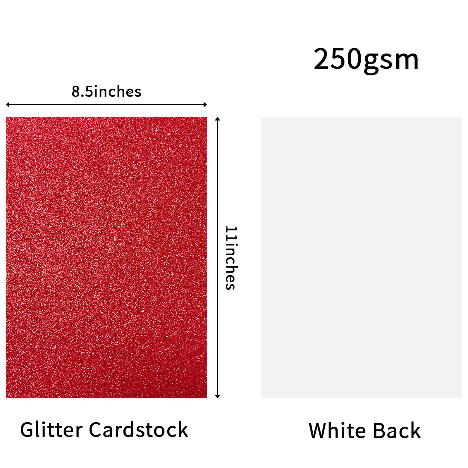 YINUOYOUJIA Glitter Cardstock Paper,20 Sheets 20 Colors 8.5x11in Cardstock for Cricut,DIY Crafts,Gift Wraps,Christmas Birthday Wedding Party Decoration 250gsm