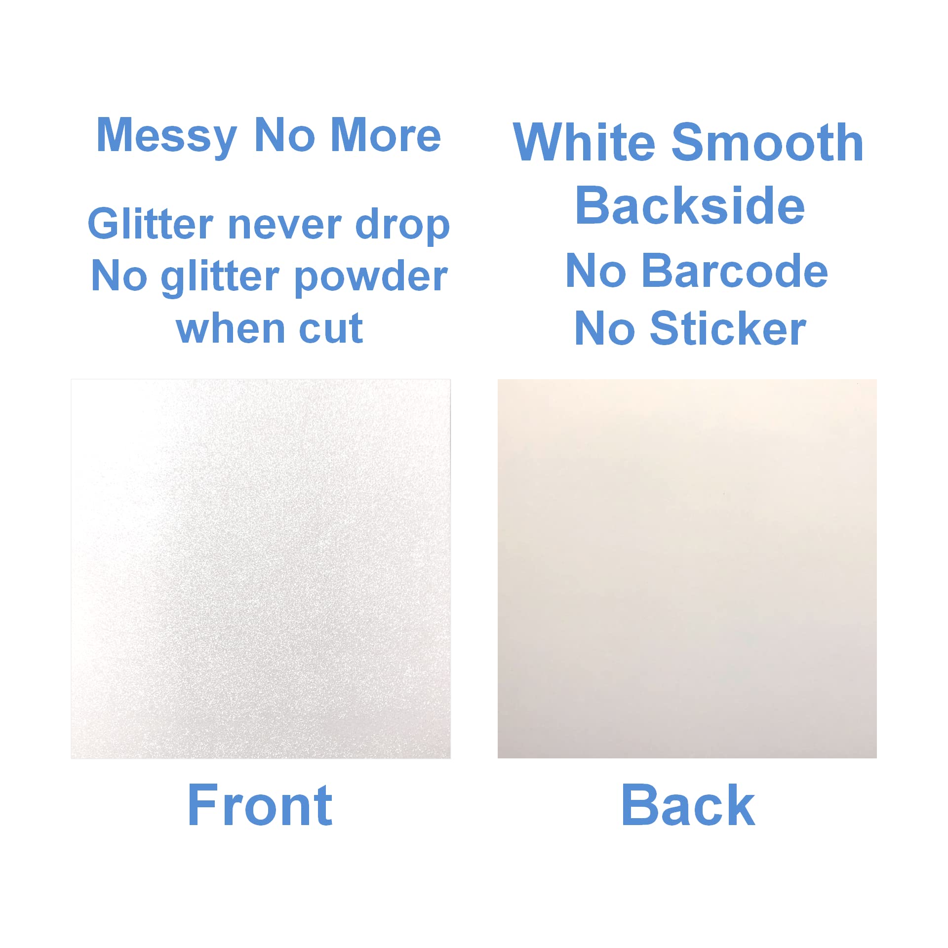 White Glitter Cardstock (10 Sheets, 300gsm) White Cardstock 12x12 Cardstock Paper Colored Cardstock (White)