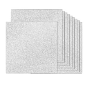 QTLCOHD 100 Sheets Glitter Cardstock Paper 12x12 Inch Silver Glitter Card Stock White Glitter Cardstock for Scrapbooking Graduation Party Crafts Decorations Weddings (250GSM/80Lb)