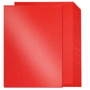 colarr 120 sheets valentine's day shimmer cardstock double sided thick paper 8.5 x 11" for pink red weight cover greeting card invitation birthday wedding party supplies(red, 210gsm)