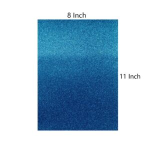 YZH Crafts Glitter Cardstock Paper,No-Shed Shimmer Glitter Paper,10 Sheets, DIY Party Deco, 8 Inch X 12 Inch, A4 Size (Royal Blue)