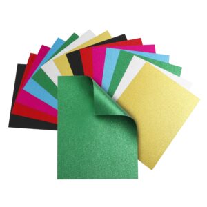 silunkia 28 sheets glitter colored cardstock 8.5 x 11 craft paper, 250gsm/92lb premium heavyweight paper card stock for christmas, birthday decorations, diy card making, invitations, paper crafting