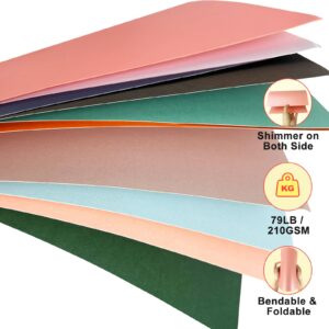 100 Sheets Shimmer Cardstock Sky Blue, 8.5 x 11-inch Metallic cardstock, 79lb-210gsm glitter cardstock Printer paper, Perfect for Certificates, Invitations, Wrapping, Weddings Card, Craft Card