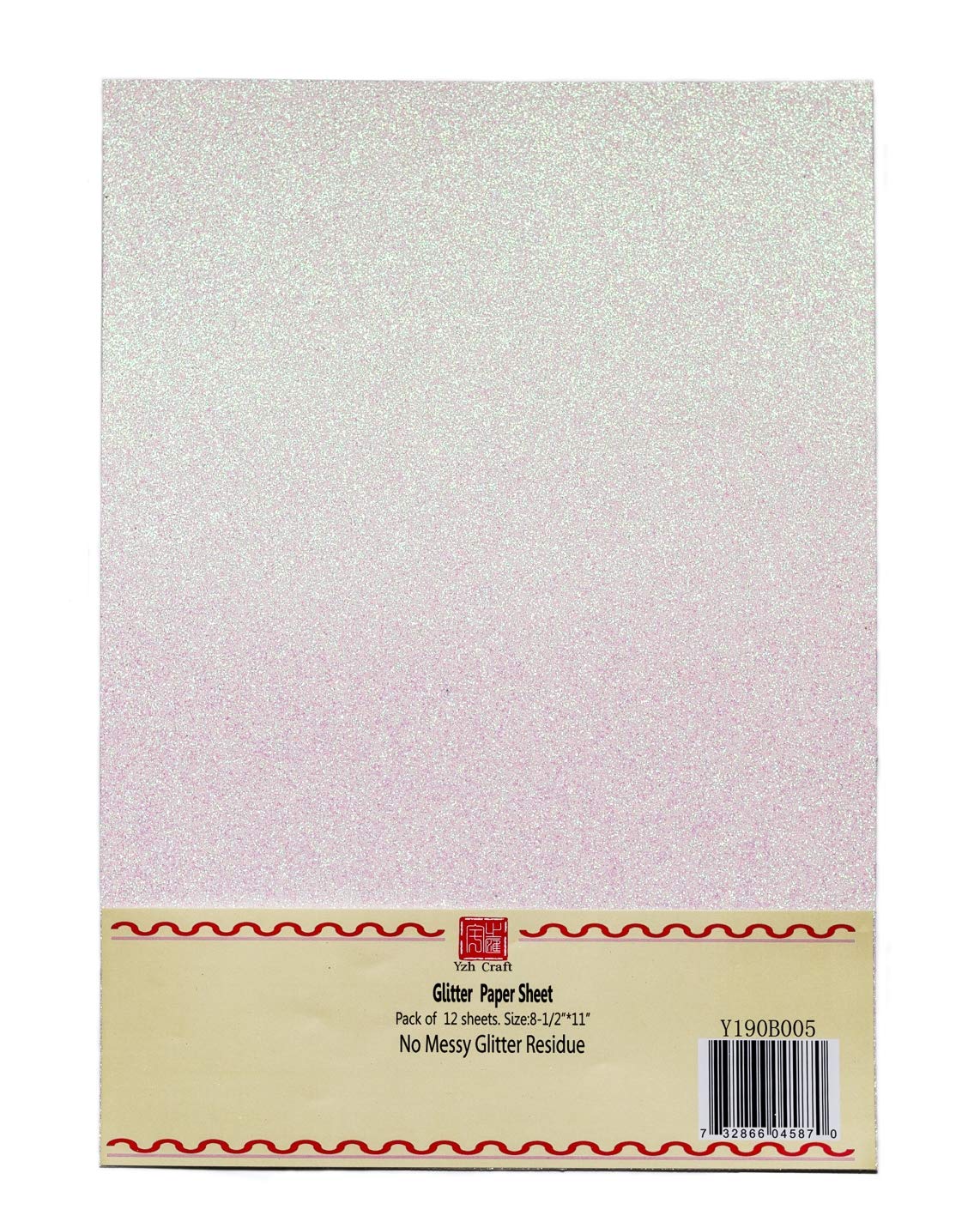 YZH Crafts Glitter Cardstock Paper, No-Shed Shimmer Glitter Papers, Cut Craft and DIY Projects Card stock, Sparkly Paper for Card Making, 8.27 x 11.69 Inch, A4 Size, 10 Sheets (White)