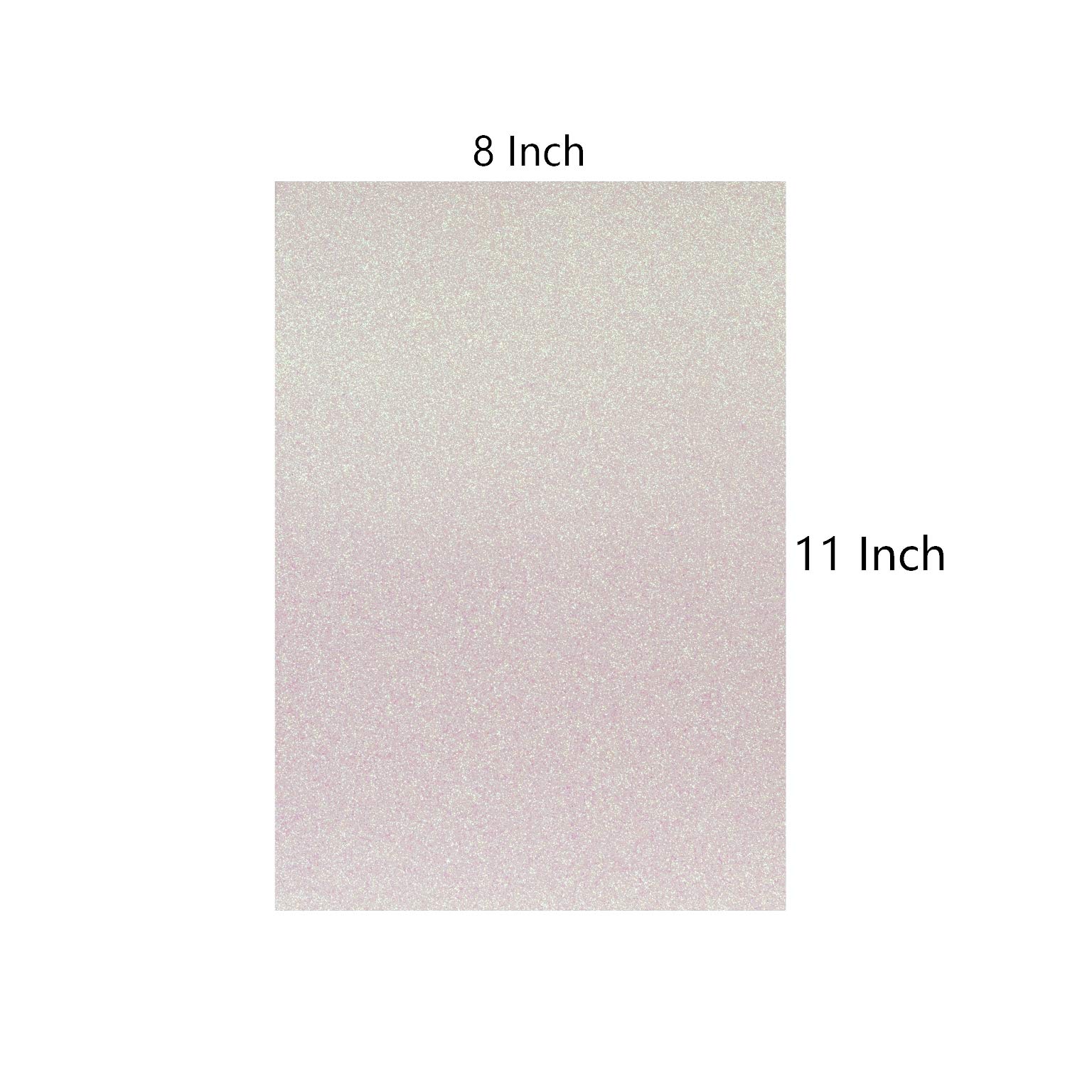 YZH Crafts Glitter Cardstock Paper, No-Shed Shimmer Glitter Papers, Cut Craft and DIY Projects Card stock, Sparkly Paper for Card Making, 8.27 x 11.69 Inch, A4 Size, 10 Sheets (White)