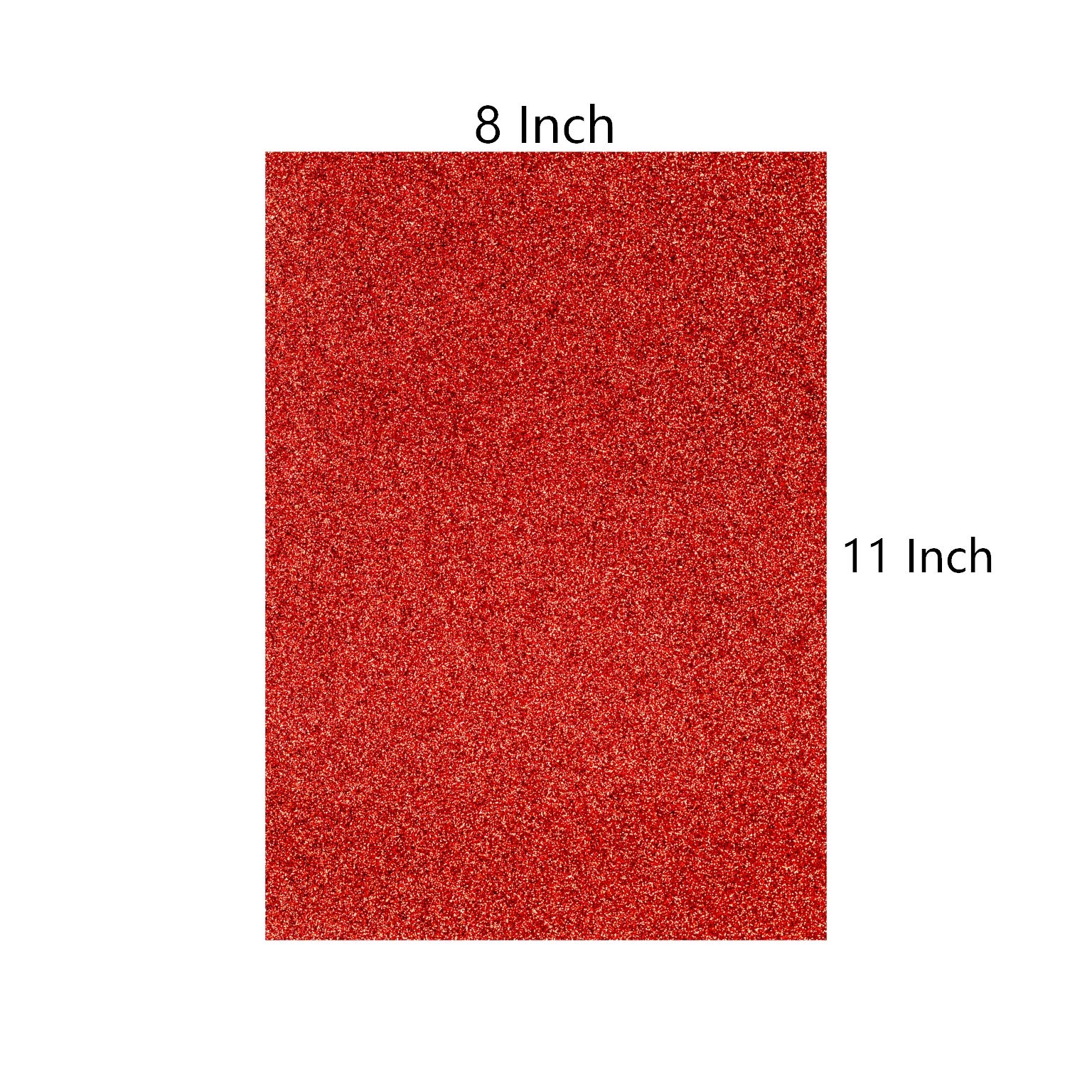 YZH Crafts Glitter Cardstock Paper,No-Shed Shimmer Glitter Paper, DIY Party Deco, 10 Sheets 8 Inch X 11 Inch, A4 Size (Red)