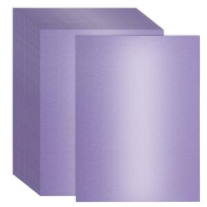 120 Sheets Purple Shimmer Cardstock 8.5 x 11 Inch Metallic Paper, 250gsm/92lb Double Sided Card Stock Pearlescent Paper for Invitations, Certificates, Crafts, DIY Cards