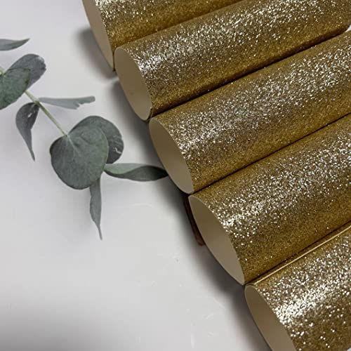 10 Sheets Light Gold Glitter Cardstock, Single-Sided Sparkling Paper 8.5" x 11", 300gsm Thick Glitter Craft Paper for DIY Crafts, Card Making, Invitations, Card Maker Christmas Wedding Birthday