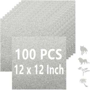 acrux7 100 sheets silver glitter cardstock 12 x 12 inch glitter cardstock paper for invitations, scrapbook, diy cards, graduations, crafts, printing, box wrapping silver shimmer paper 250gsm/92lb