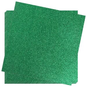 crafasso 12" x 12" 300gms heavy & premium glitter cardstock, 15 sheets, green