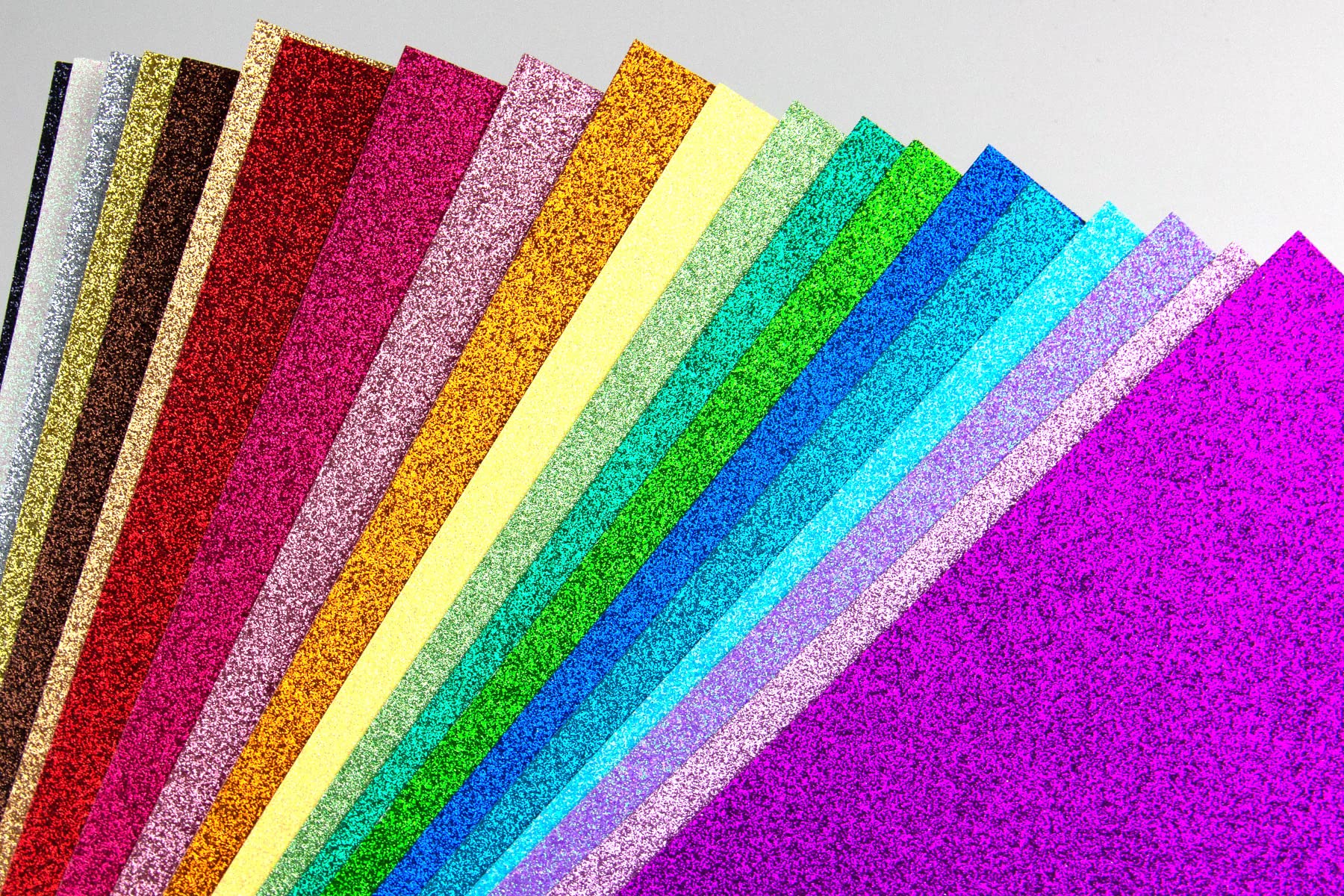 Nonshed Glitter Cardstock Paper, 48 Sheets 24 Colors, Premium Glitter Paper for Crafts, DIY Projects, Card Making, 200GSM