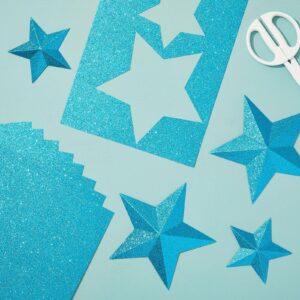 Bright Creations Blue Glitter Cardstock Paper for DIY Projects, Arts and Crafts (11 x 8.5 In, 24 Pack)