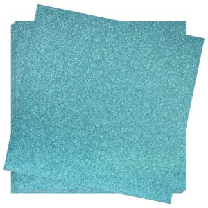 crafasso 12" x 12" 300gms heavy & premium glitter cardstock, 15 sheets, steel blue