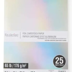 RECOLLECTIONS FOIL CARDSTOCK PAPER - Holographic 25ct sheets