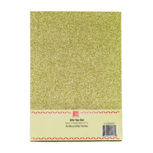 YZH Crafts Glitter Cardstock Paper,No-Shed Shimmer Glitter Paper,10 Sheets, DIY Party Deco, 8 Inch X 12 Inch, A4 Size (Gold)