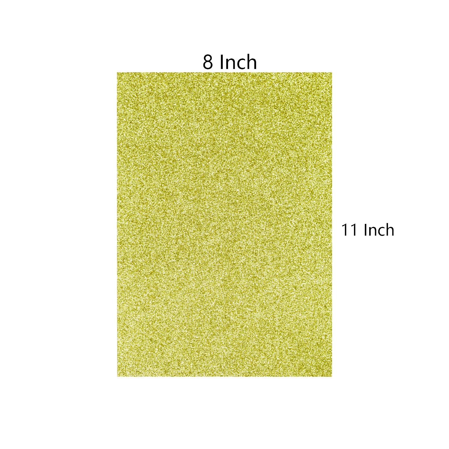 YZH Crafts Glitter Cardstock Paper,No-Shed Shimmer Glitter Paper,10 Sheets, DIY Party Deco, 8 Inch X 12 Inch, A4 Size (Gold)