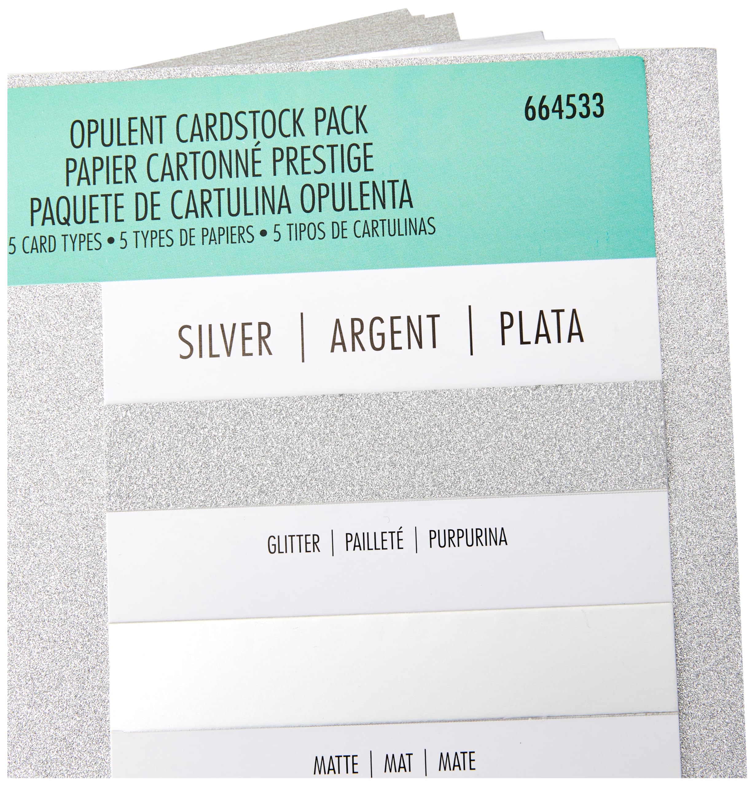 Sizzix, Silver, Surfacez-Opulent Cardstock , 50 Pack