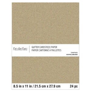 champagne glitter 8.5”; x 11”; cardstock paper by recollections™, 24 sheets