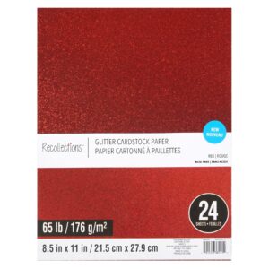 Red Glitter Cardstock Paper by Recollections™, 8.5”; x 11”;