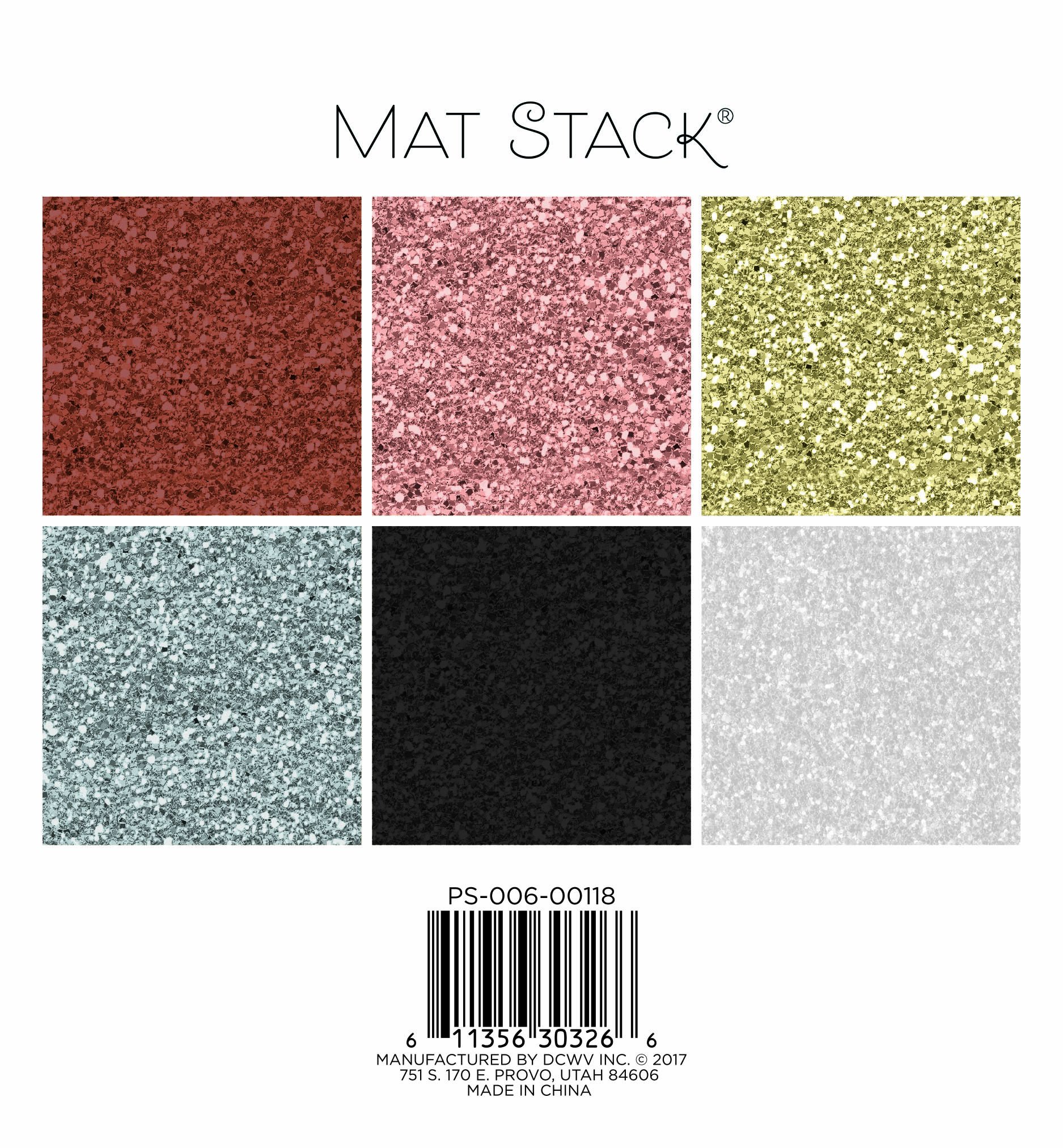 American Crafts DCWV Card Stock 6" X6 Cardstock Stack, Glitter Metallics Solid, 6 Colors/4 Each