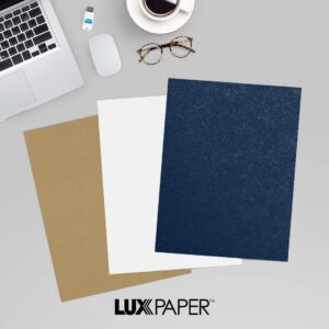 LUXPaper 8.5” x 11” Cardstock for Crafts and Cards in 105 lb. Lapis Metallic - Stardream, Scrapbook Supplies, 50 Pack (Navy)